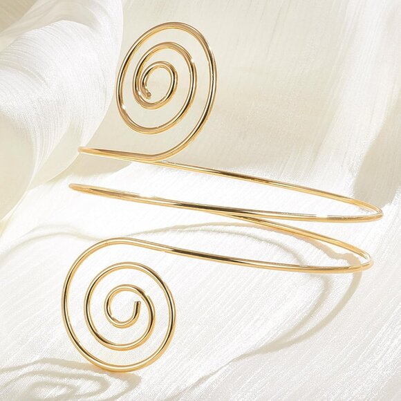 7 Pcs Arm Cuff Jewelry for Women Upper Arm Cuff Bangle Band Armlet Adjustable Ar - Picture 6 of 7